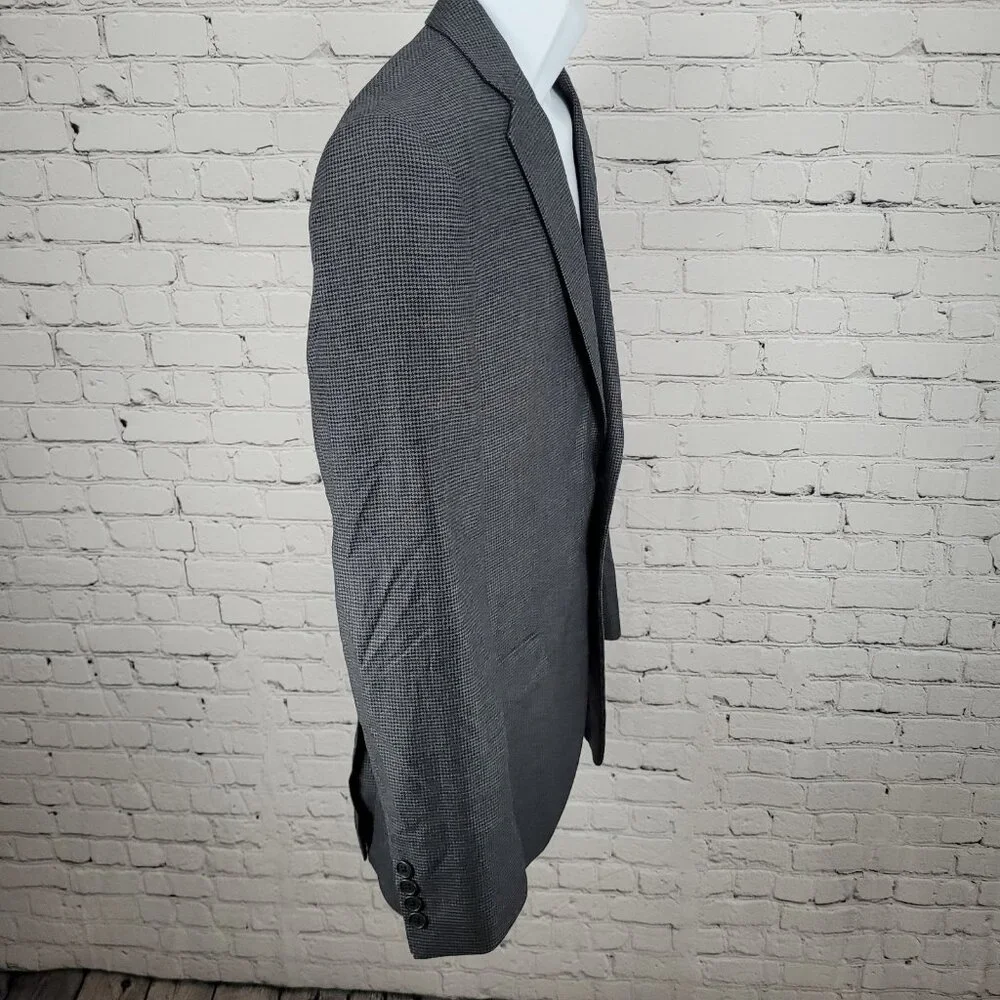 NWT Joseph Abboud Grey 100% Wool Houndstooth Blazer Sport Coat USA Made Size 40R